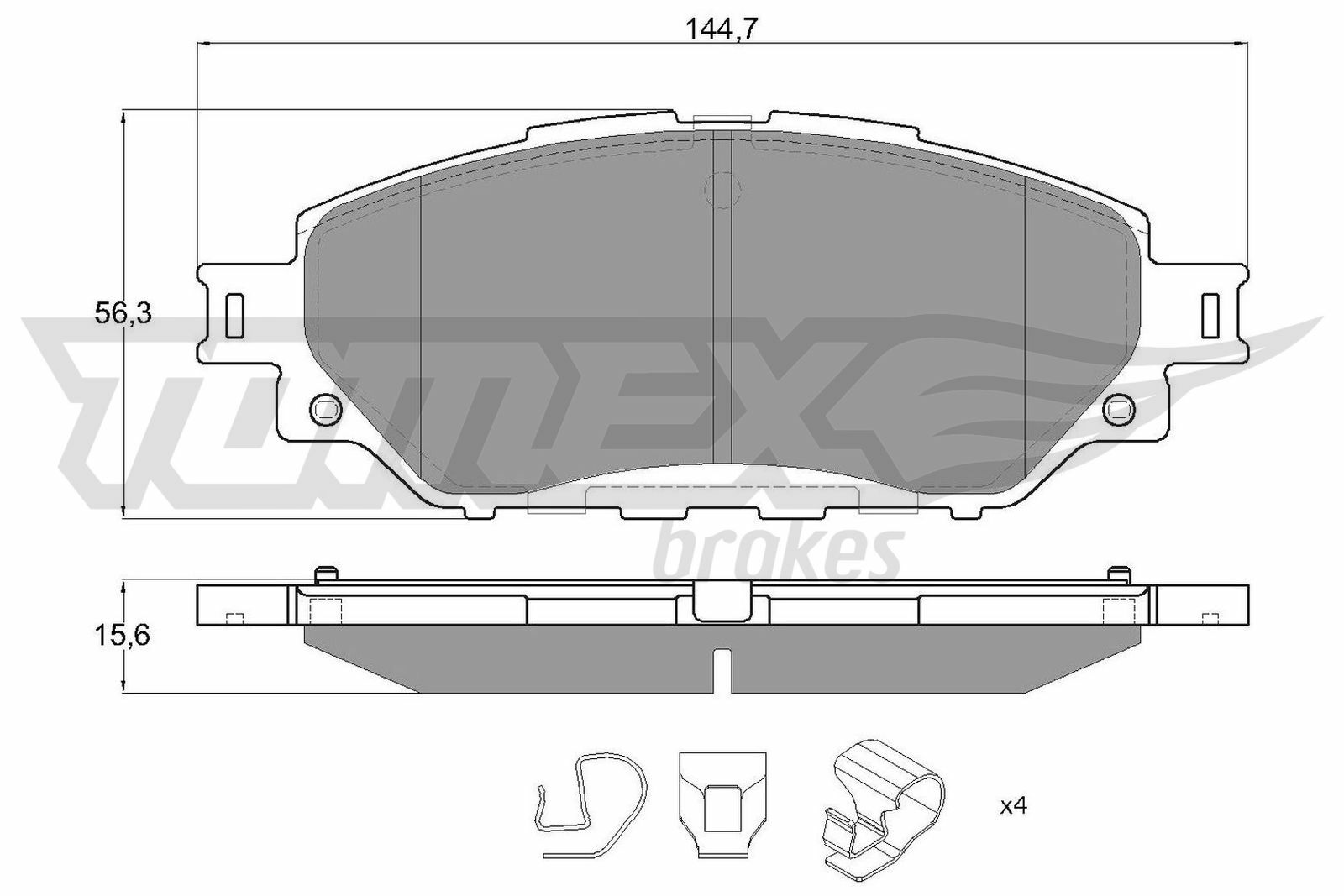 Sada brzdových destiček, kotoučová brzda TOMEX Brakes